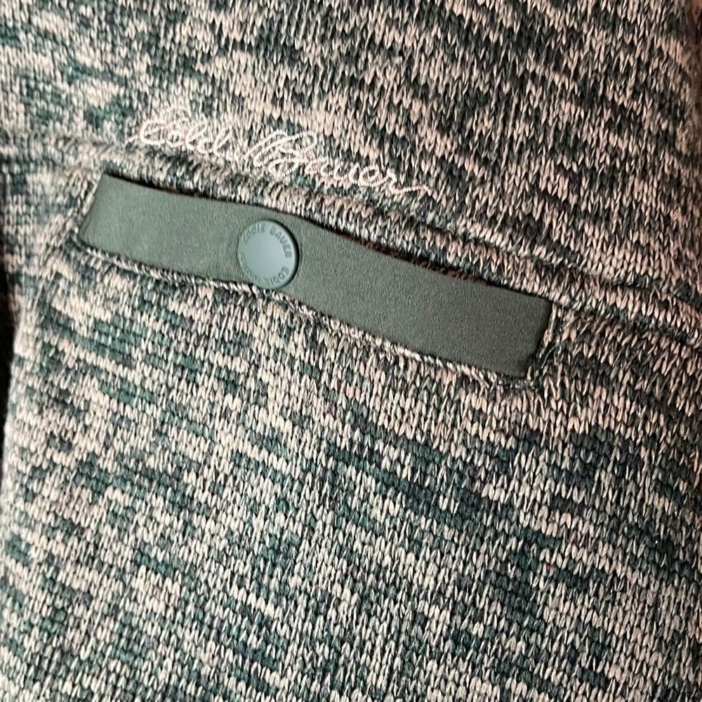 Eddie Bauer Men's Green Sweater Fleece 1/4 ip NEW with tags sie Medium - Picture 2 of 4